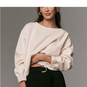 By Anthropologie Boxy Cropped Pullover